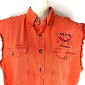 2007 Bike Week Daytona 2XL Cut Off Denim Motorcycl